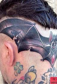 a head school bat tattoo pattern