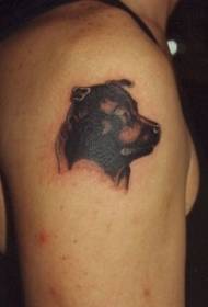 рисунок татуировки головы большой собаки