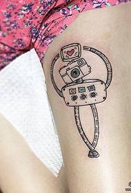 thigh camera robot personality tattoo Pattern