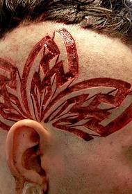 head red leaf tattoo pattern