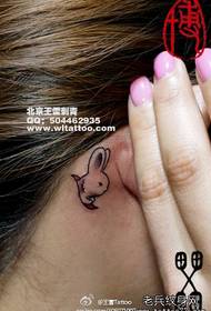 beauty ear cute rabbit tattoo pattern