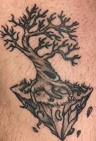 leg black ash tree tattoo pattern