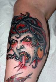 borjú elképesztő ijesztő Medusa avatar tetoválás mintája