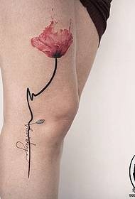 Thighs Europe at ang Estados Unidos maliit na sariwang sariwang pattern ng floral tattoo