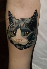 warna lengan pola tato kepala kucing