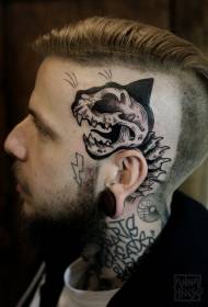 vyro galva nuostabus dinozaurų kaulų tatuiruotės modelis