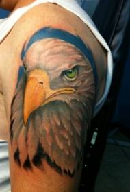 Big color eagle head tattoo pattern