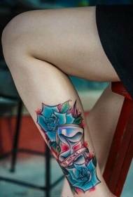 imagens de tatuagem feminina ampulheta pernas rosa