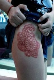 girl legs Indian style totem tattoo pattern
