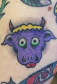 Purple Bull Head Tattoo Pattern