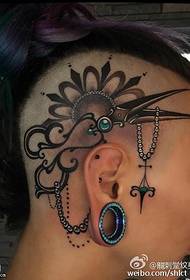 head scissors with a tattoo pattern