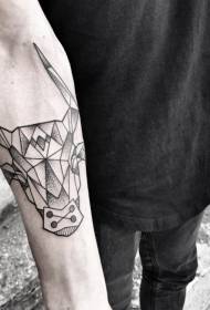 mkono wakuda geometric kalembedwe ka mutu wamtundu wa tattoo