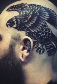 head old school black gray eagle tattoo pattern