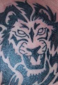 musta leijonanpään tatuointikuvio