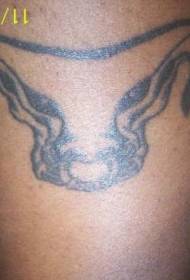 strange bull head tattoo pattern
