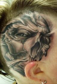 κεφάλι μαύρο μοτίβο τατουάζ κρανίο