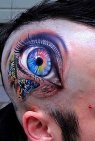 head super personality eye tattoo