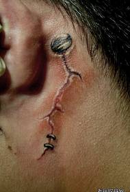 telinga corak tatu tisu alternatif