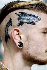 Head shark tattoo pattern