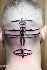 Head War I Aircraft Tattoo Pattern