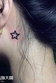 head five-star tattoo pattern