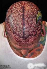 Realistic Terrorist Mind Tattoo Pattern