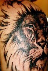 black lion head tattoo pattern