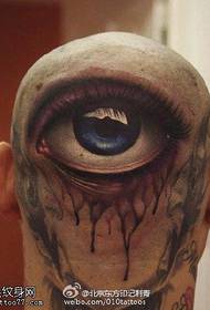 head realistic 3D big eye tattoo pattern