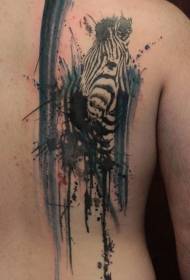 back black spot with cool zebra head tattoo pattern