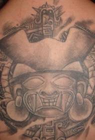 back black tribal warrior avatar tattoo pattern