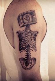 bum nadrealizam Style TV skelet uzorak tetovaža