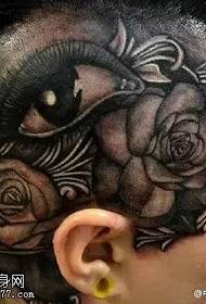 реалістичні 3D татуювання очей троянди візерунок