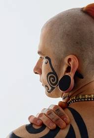 red hair man head ແຟຊັ່ນ exaggerated totem ຮູບ tattoo