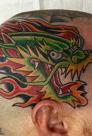 Kepala pola tato naga hijau klasik 35473-kepala garis pola tato kuda