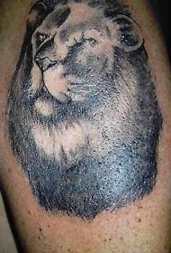 Lion Head Black Tattoo Pattern  34929-arm delicate lion head black gray tattoo pattern
