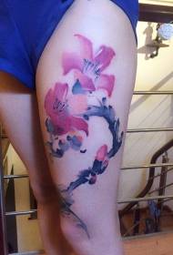 thigh ink kapok tattoo pattern