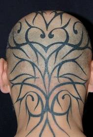head tattoo pattern: head totem vine tattoo pattern