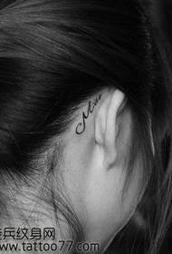 beauty ear letter tattoo pattern