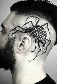 gambar 3D tato kepala kepribadian arogan sangat realistis