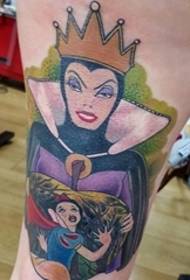 Tattoo picture of leg color tattooed cartoon character