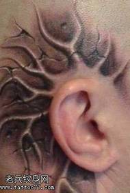 head cracked embossed tattoo pattern