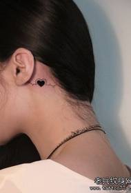 girl head love with ECG tattoo pattern