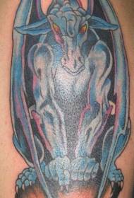 блакітны ўзор татуіроўкі гаргайлевай галавы
