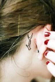girl ear root cute antler klenge frësche Mikro Tattoo