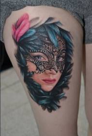 full of tempting ball mask tattoo pattern