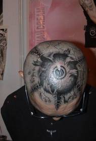 galvas šausmu acu tetovējums 35709 - pieres svītrkoda tetovējuma raksts