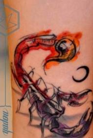 modèle de tatouage de dés peint à l'encre de jambe