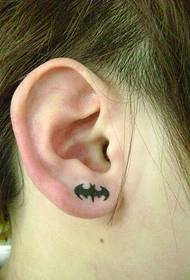ear small bat tattoo pattern