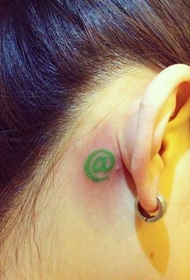 After the ear Sina Weibo symbol logo tattoo pattern