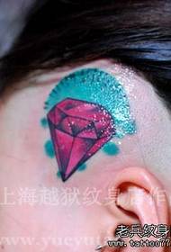 hlava Barevný diamantový tetovací vzor